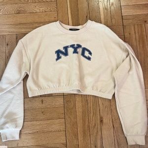 cream NYC cropped sweater